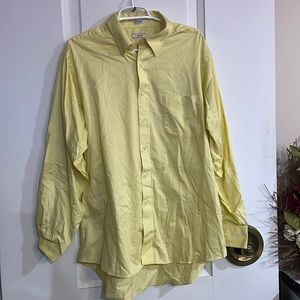 Izod yellow long sleeve dress shirt size 17 34/35